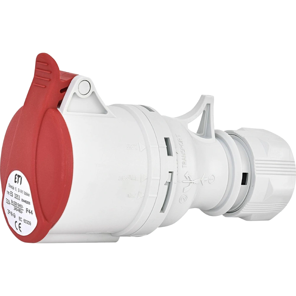 Розетка кабельна ETI ЕТІ ES-3253 IP44 32A 400V 3P+N+PE
