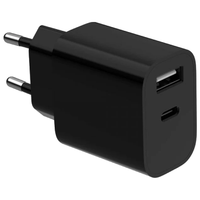 Мережевий зарядний пристрій Gembird TA-UC-2AC12-01-BK (USB Type A + USB Type C)