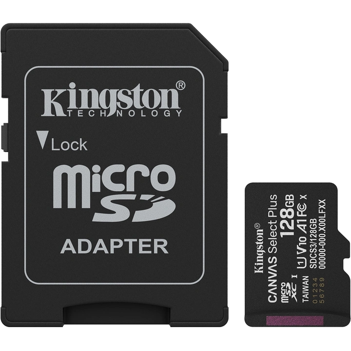 Карта пам'яті SanDisk Kingston microSD 128GB C10 UHS-I A1 V10 R150MB/s + SD