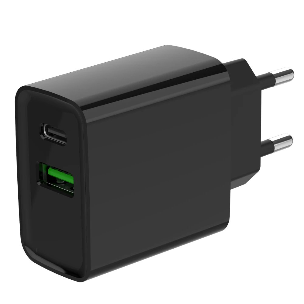 Мережевий зарядний пристрій Gembird TA-UC-PDQC20-01-BK (USB Type A + USB Type C)