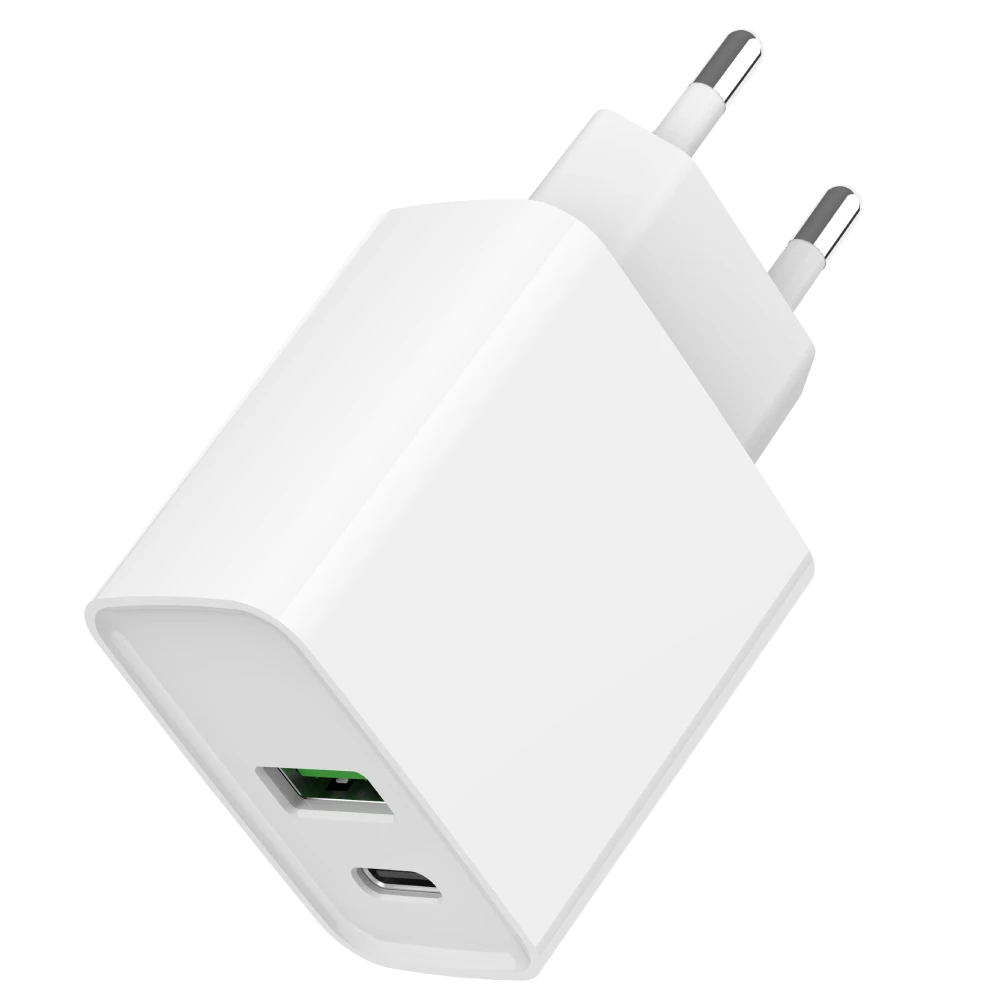 Мережевий зарядний пристрій Gembird TA-UC-PDQC20-01-W 1 USB-A + 1 Type-C (PD20Вт + QC3.0 18Вт)