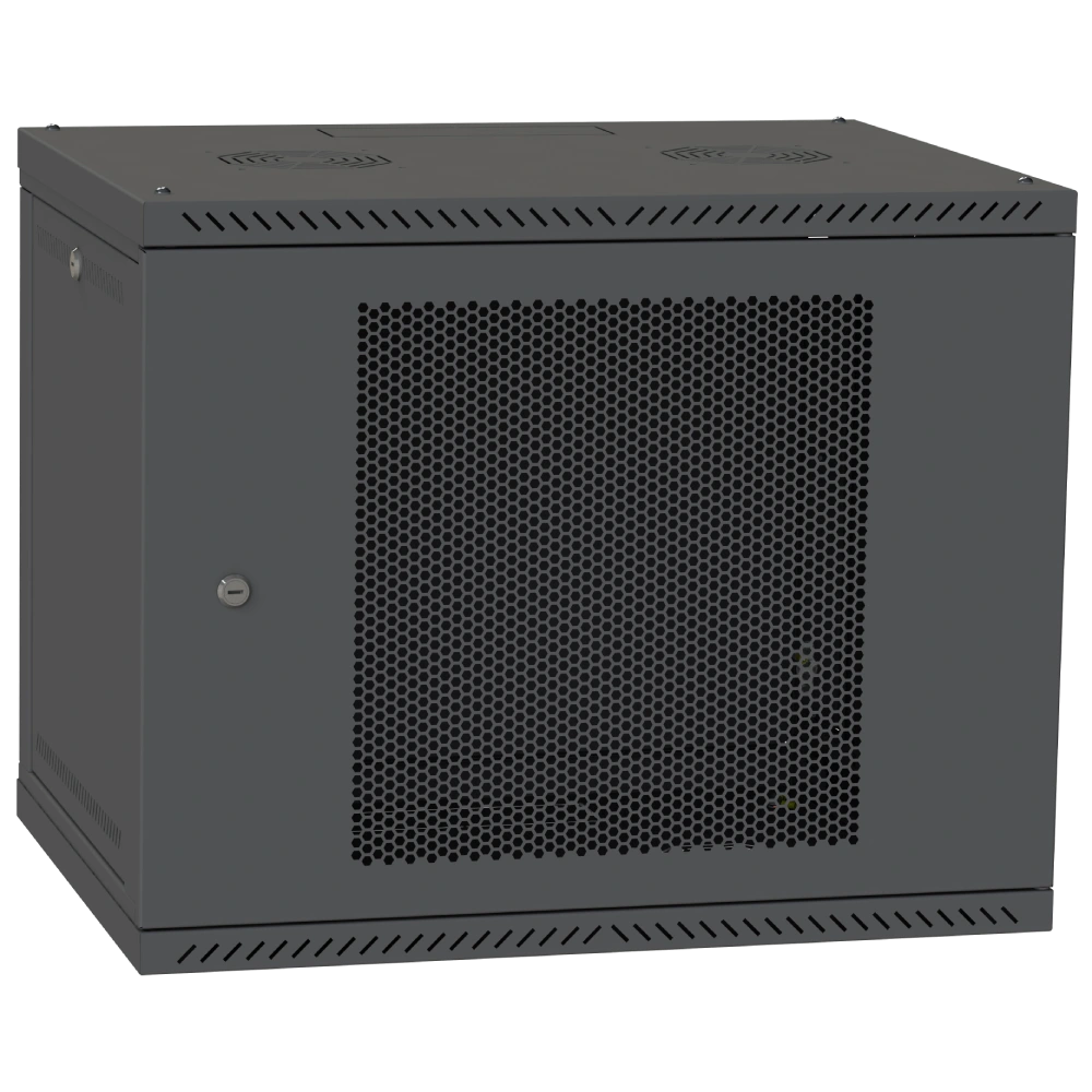 Шафа телекомунікаційна двері перф(чорна) IPCOM 12U 600x450