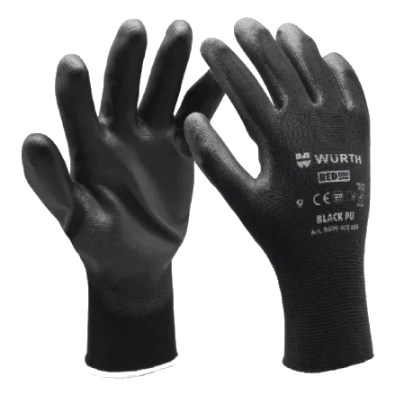 Рукавиці монтажні Wurth Black PU р.9