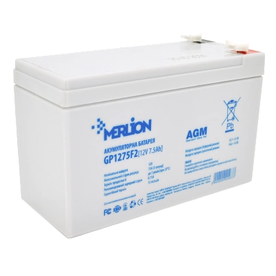Акумуляторна батарея Merlion AGM GP1275F2 12В 7,5А•г