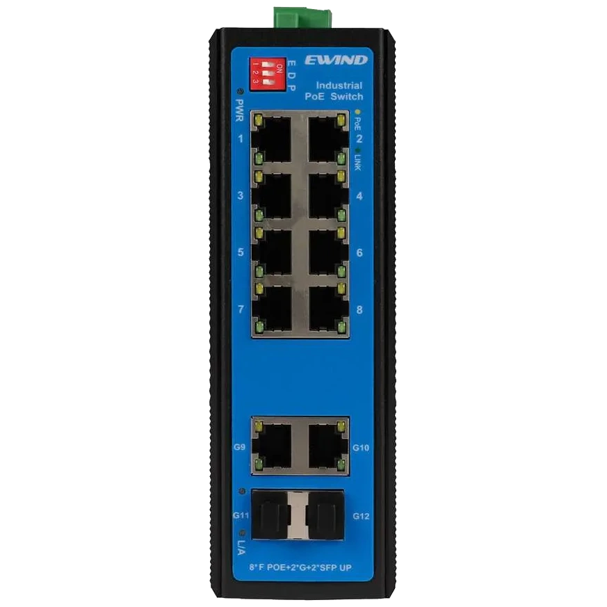 Комутатор 12 портів некерований Ewind EW-PIS1712-8FE PoE