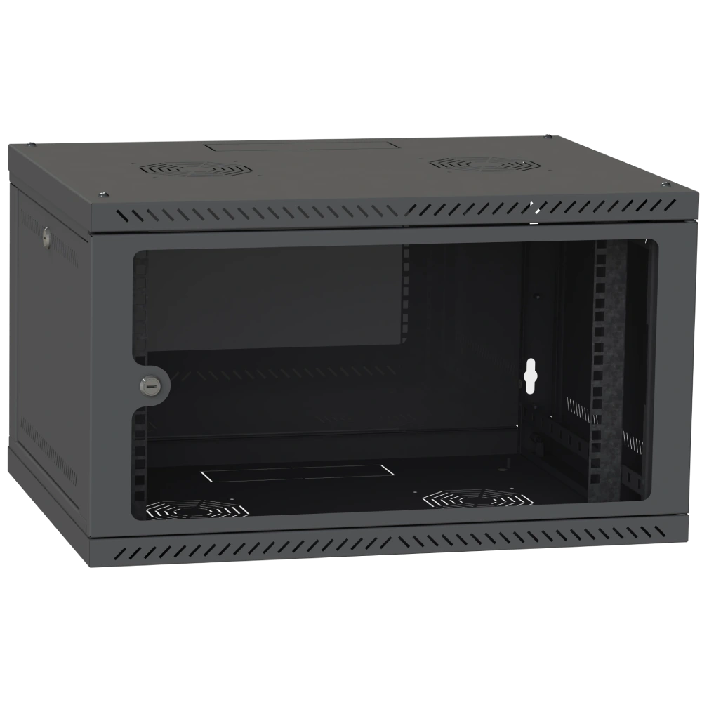 Шафа серверна IPCOM CH-6U 600x350 скло RAL9005