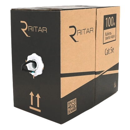 Кабель RITAR зовнішній КНПЕ FTP CCA (4*2*0.51) 4p 24 AWG ПЕ (100м)