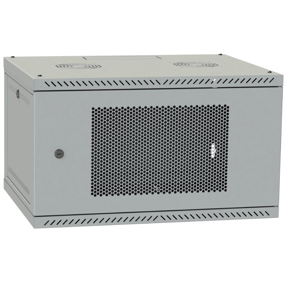 Шафа телекомунікаційна IPCOM 6U 600x450 двері перфорація (сіра)