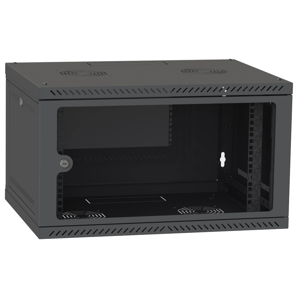 Шафа телекомунікаційна скло (RAL9005) IPCOM СН-4U-060х035-ДС-9005