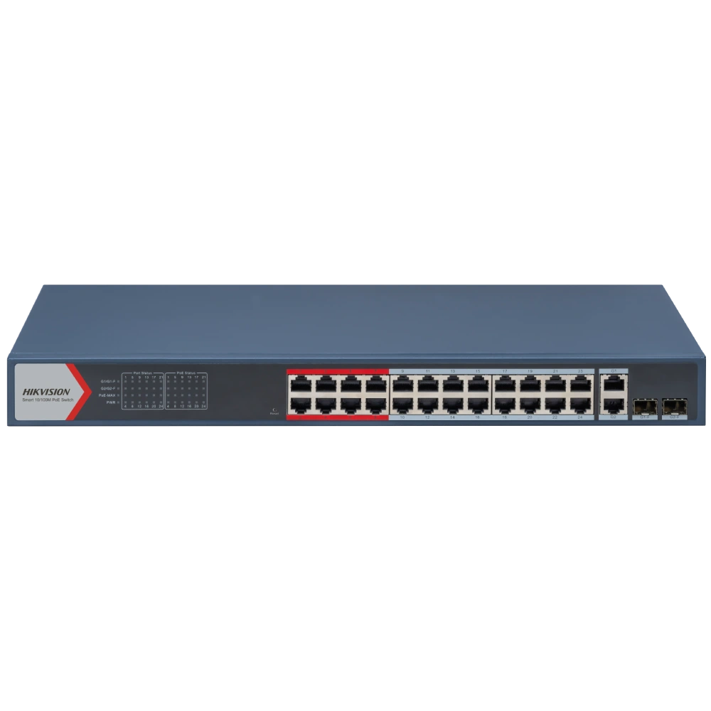 Комутатор 26 портів керований Hikvision DS-3E1326P-EI(B) POE