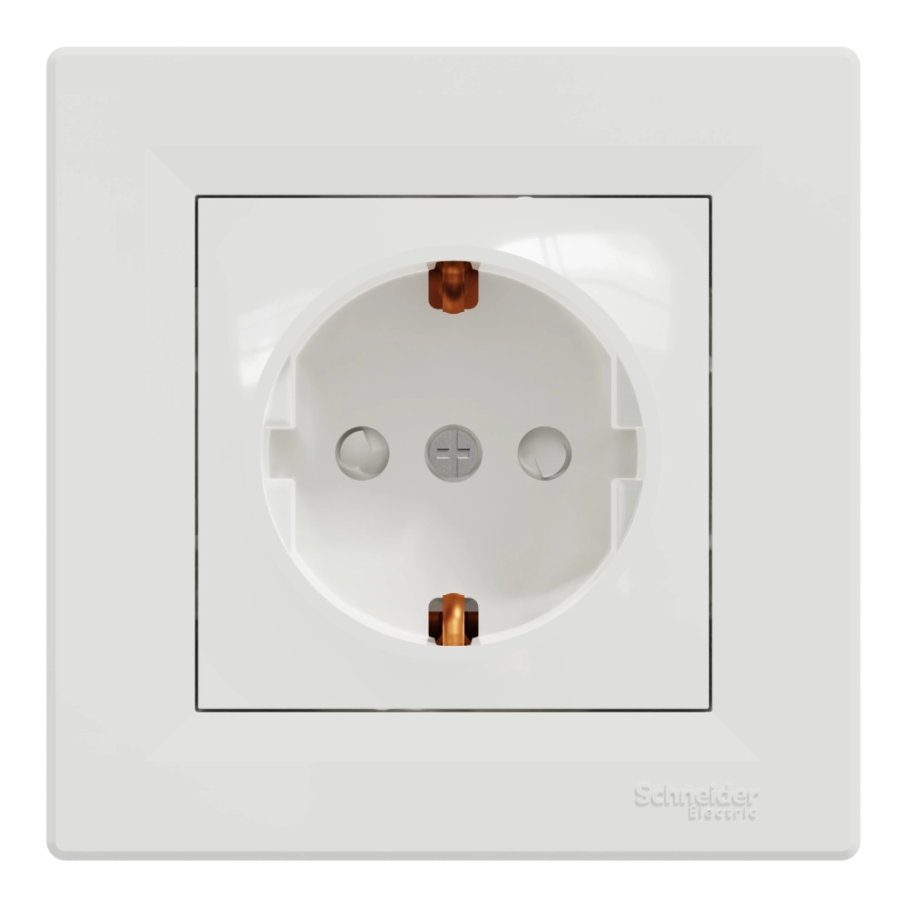 Розетка одинарна із заземленням і шторкою Schneider Electric ASFORA EPH2900221