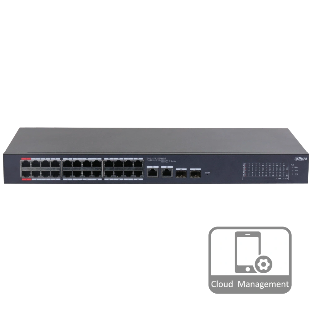 Комутатор 28 портів керований Dahua DH-CS4226-24ET-240 PoE