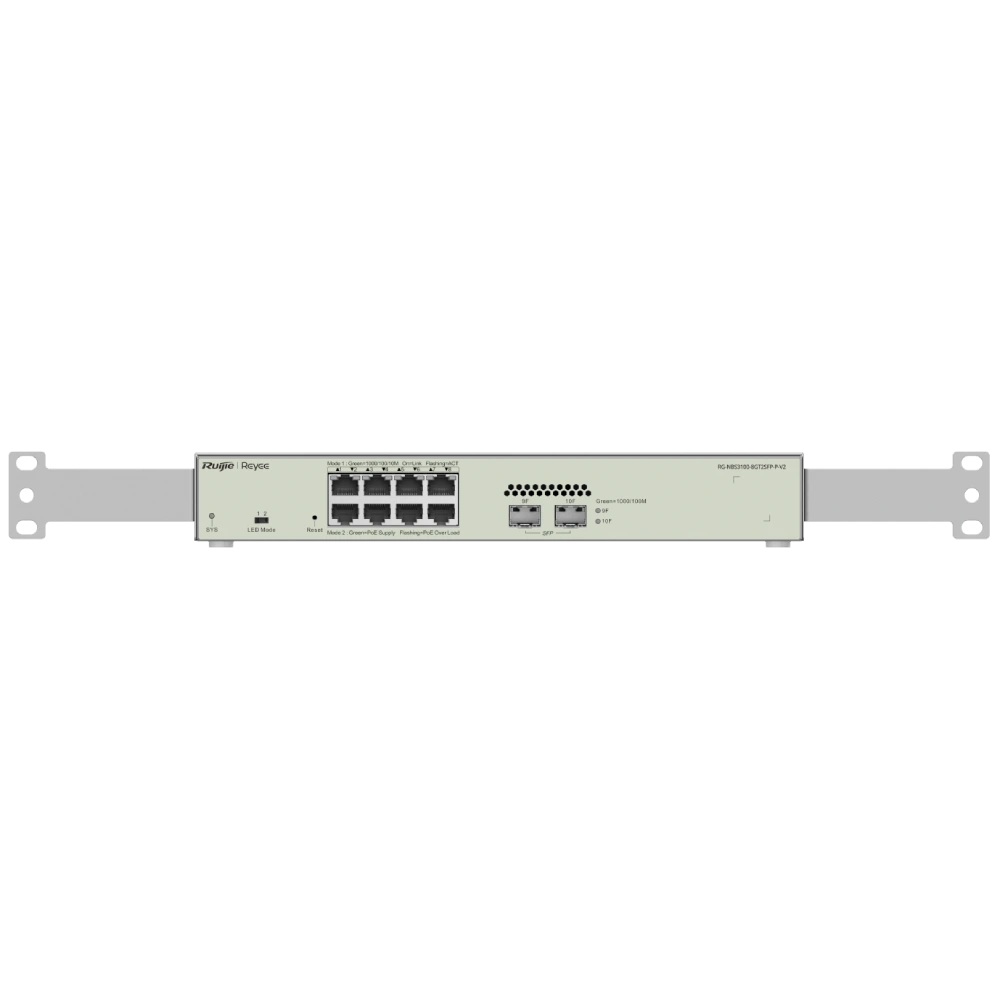 Комутатор 10 портів керований Ruijie Reyee RG-NBS3100-8GT2SFP-P V2 POE L2