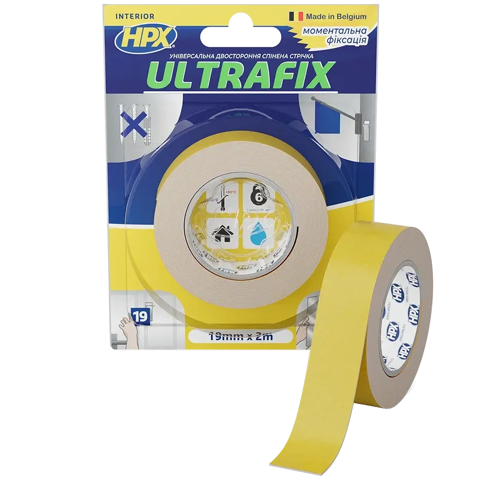 Стрічка двохстороння HPX DSU1902 ULTRAFIX 19мм х 2м