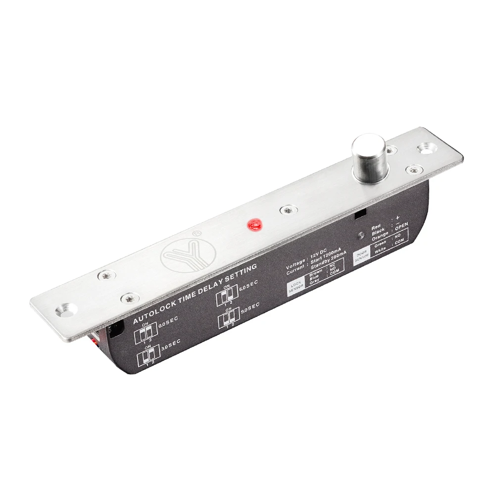 Замок ригельний Yli Electronic YB-700B(LED) врізний для системи контролю доступу