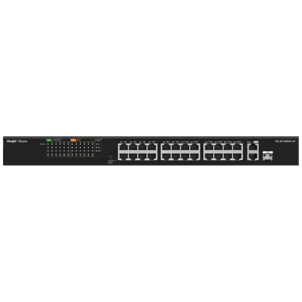 Комутатор 26 портів некерований Ruijie Reyee RG-ES126FGS-LP PoE