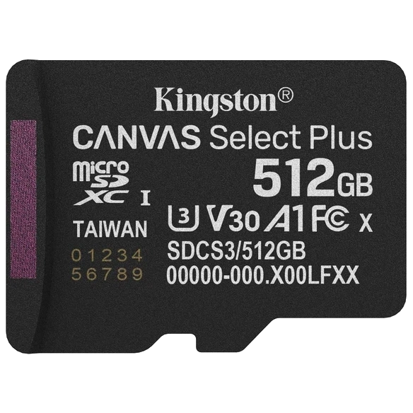 Модуль флеш-пам'яті MicroSDXC 512GB UHS-I Class 10 Kingston Canvas Select Plus R