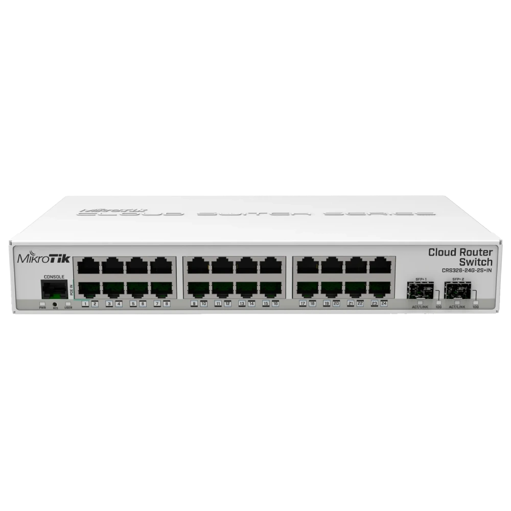 Комутатор 24 порти керований MikroTik 326-24G-2S+IN (CRS326-24G-2S+IN)