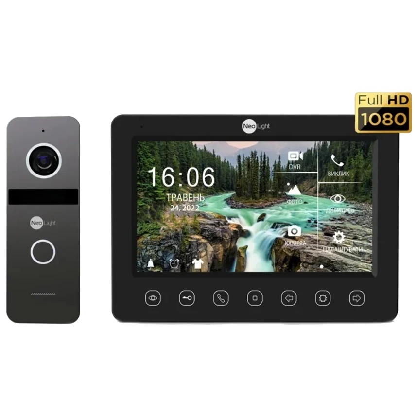 Комплект відеодомофону Neolight NeoKIT FHD Pro B/GRAPHITE (KAPPA + HD + SOLO FHD)