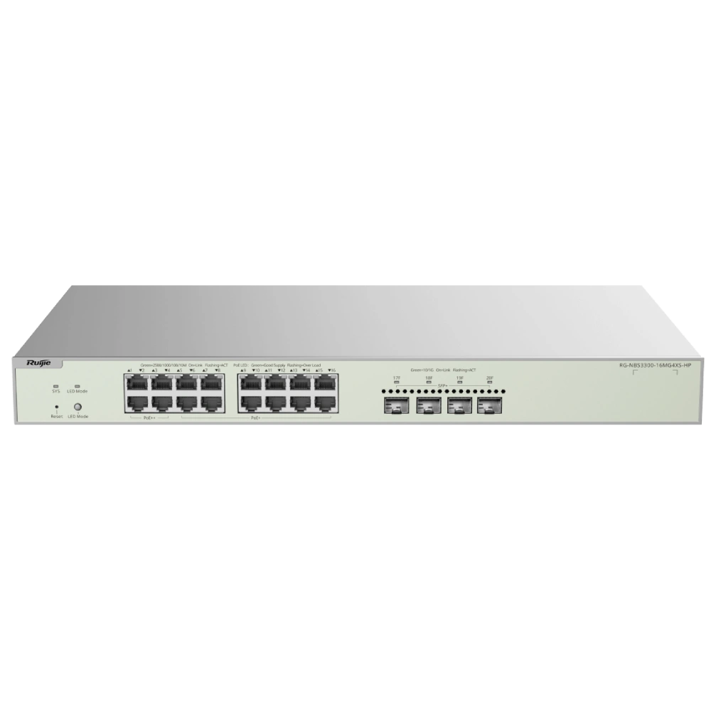 Комутатор 20 портів керований Ruijie RG-NBS3300-16MG4XS-HP PoE