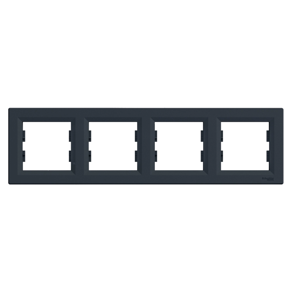 Рамка 4 поста антрацит горизонтальна Schneider Electric EPH5800471 Asfora