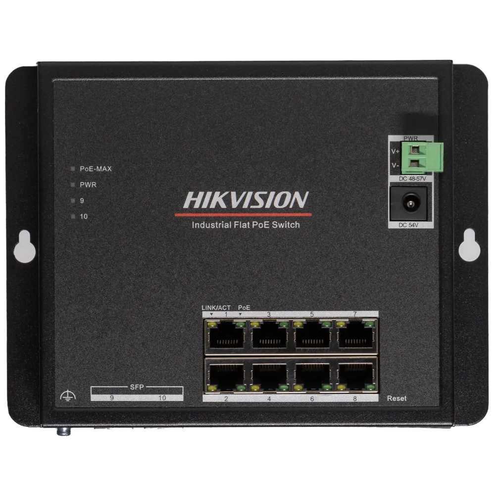 Комутатор 8 портів керований Hikvision DS-3T1510P-SI-FLT/No Power unit (без блока живлення)
