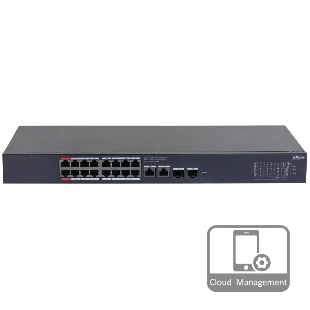 Комутатор 20 портів керований Dahua DH-CS4220-16GT-190 PoE