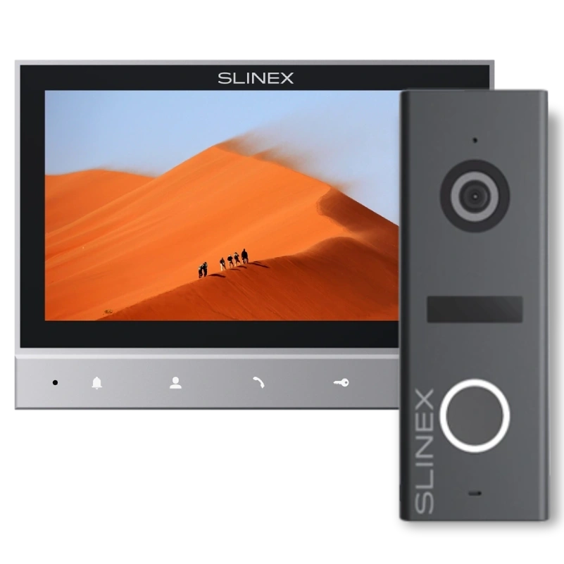 Комплект відеодомофон + панель виклику Slinex SK 7 Cloud (Slinex SK 7 Cloud grey + ML-17HD graphite)
