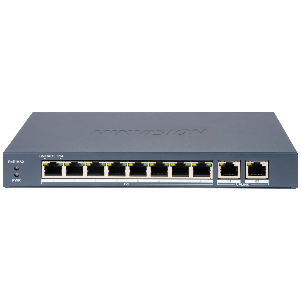 Комутатор 10 портів керований Hikvision DS-3E1310P-EI(B) PoE