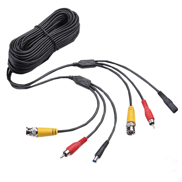 Патчкорд комбінований коаксіальний + живлення + звук, чорний Voltronic NC + DC + AV 10m