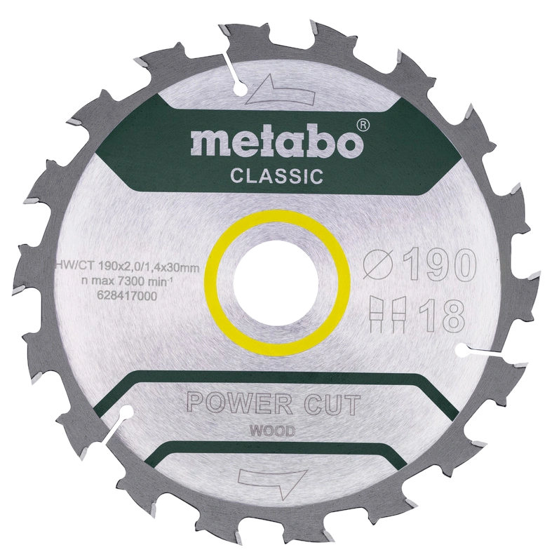 Пильний диск 190x30, Z18 WZ 5° /B Metabo