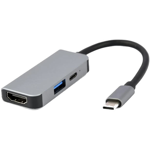 Док станція Cablexpert A-CM-COMBO3-02 USB-C 3-в-1 (USB/HDMI/PD)