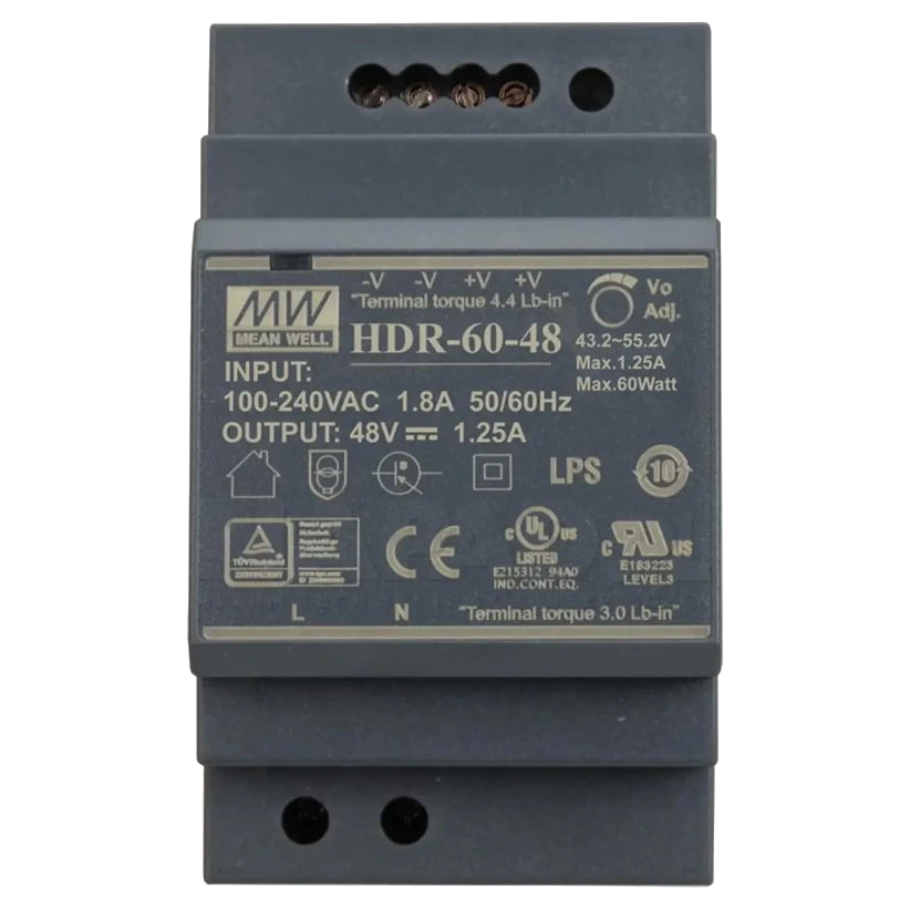 Блок живлення Mean Well HDR-60-48 48B 1.25А для монтажа на DIN рейку