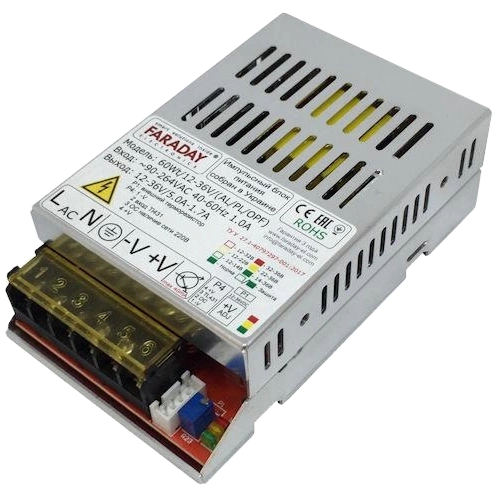 Блок живлення Faraday Electronics 60Wt/12-36V/ALU 12–36В 5-2А