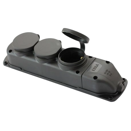 Колодка потрійна із заглушкою 3*16 (каучук) ERKA