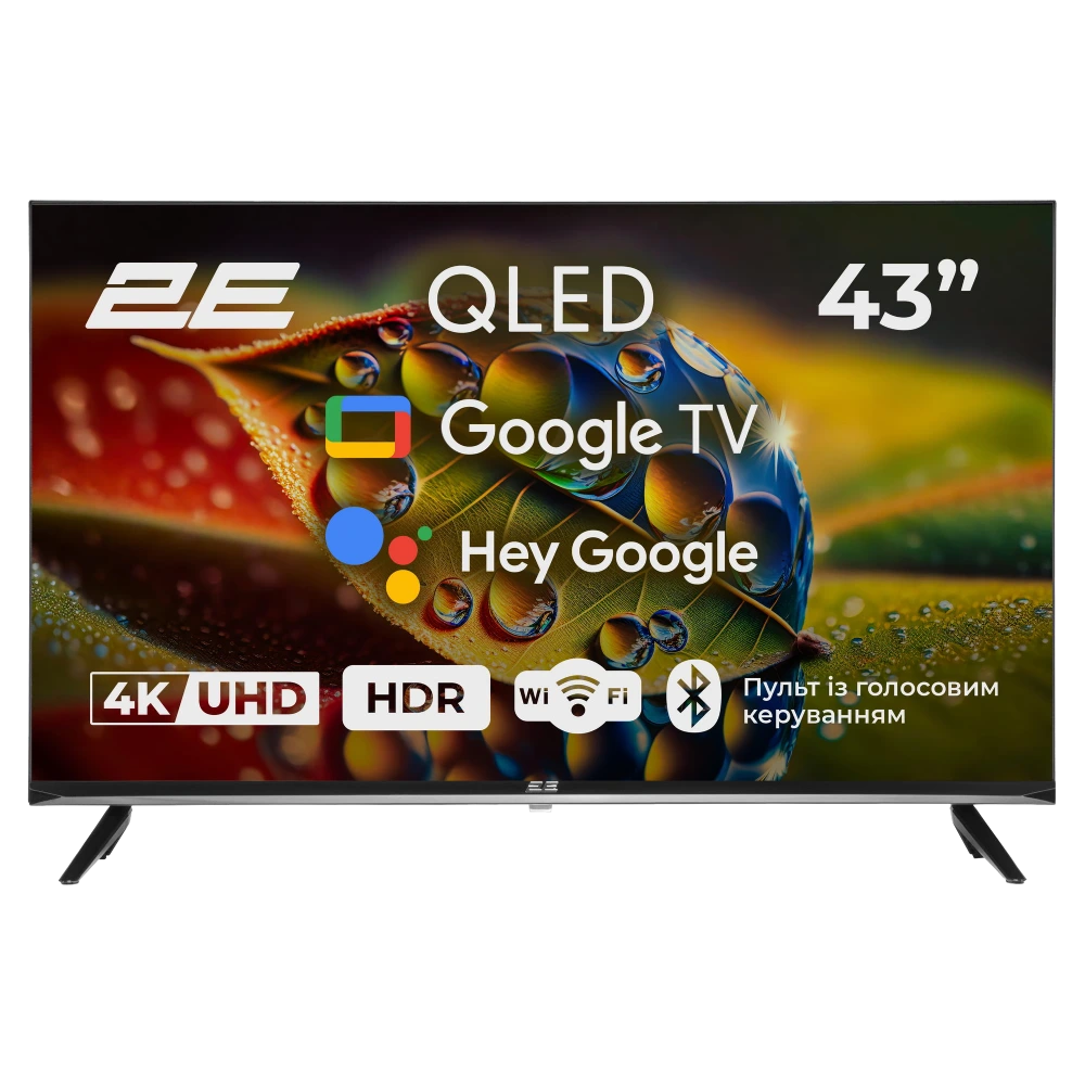 Телевізор 2E 43A77Q 43” дюйма 3840x2160 QLED Google TV