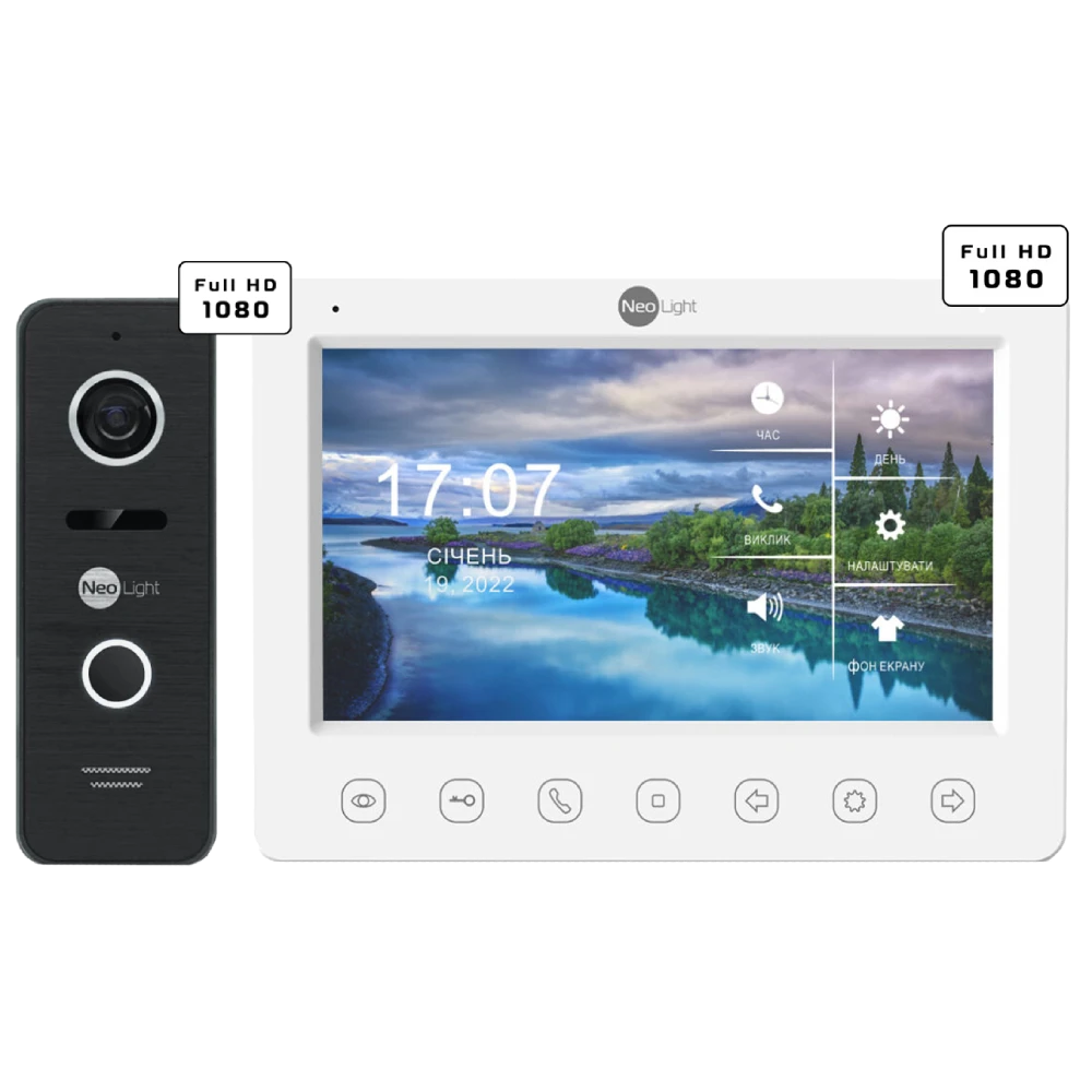 Комплект відеодомофону Neolight KAPPA+ HD WF + PRIME FHD Black з кутком