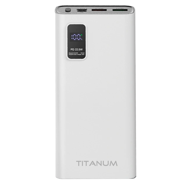 Повербанк VIDEX TITANUM 727S White 20 000 мА•г