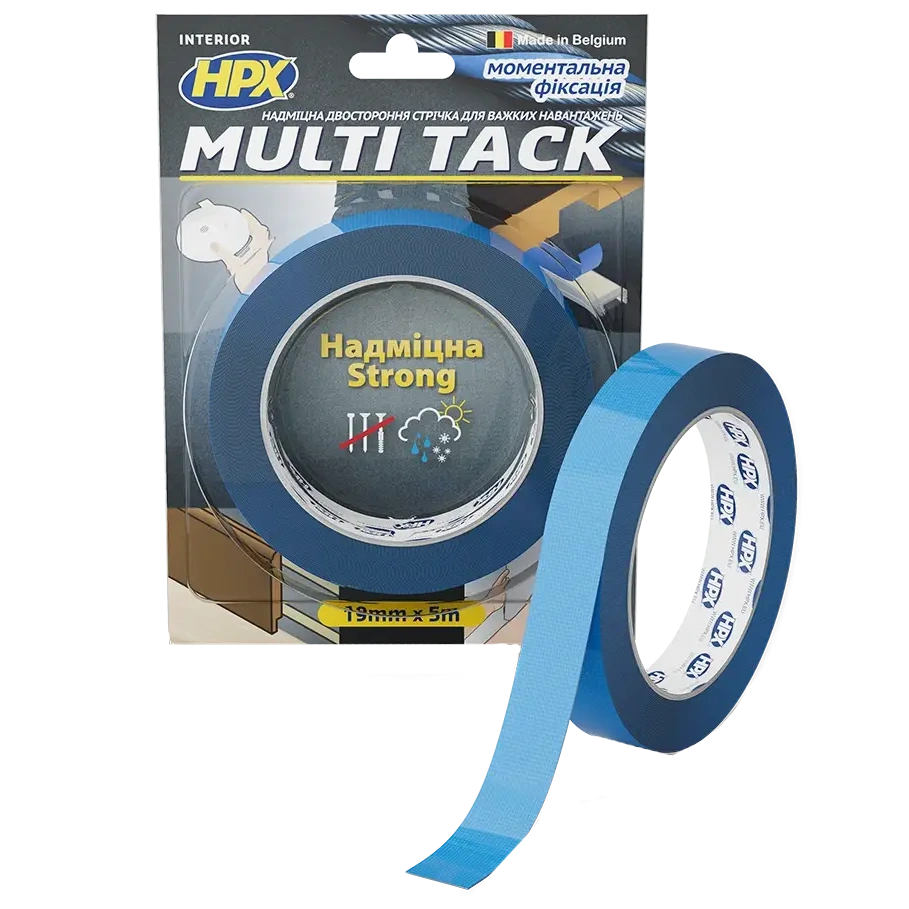 Стрічка двохстороння HPX MTT1905 MULTI TACK 19мм х 5м