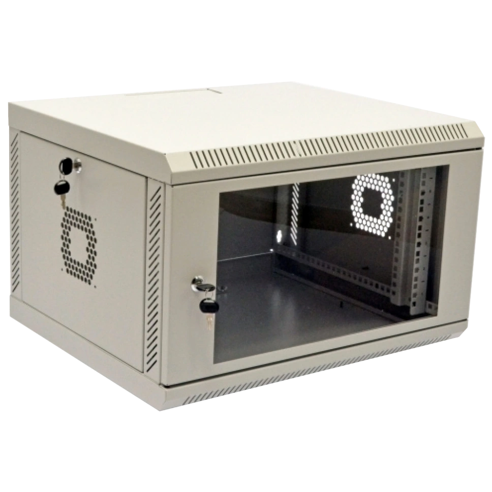 Шафа 19" 6U, 600х500х373 мм акрилове скло сіра