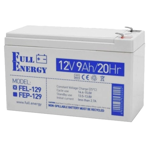 Свинцево-кислотна акумуляторна батарея Full Energy FEL-129 9А•г 12В гелева