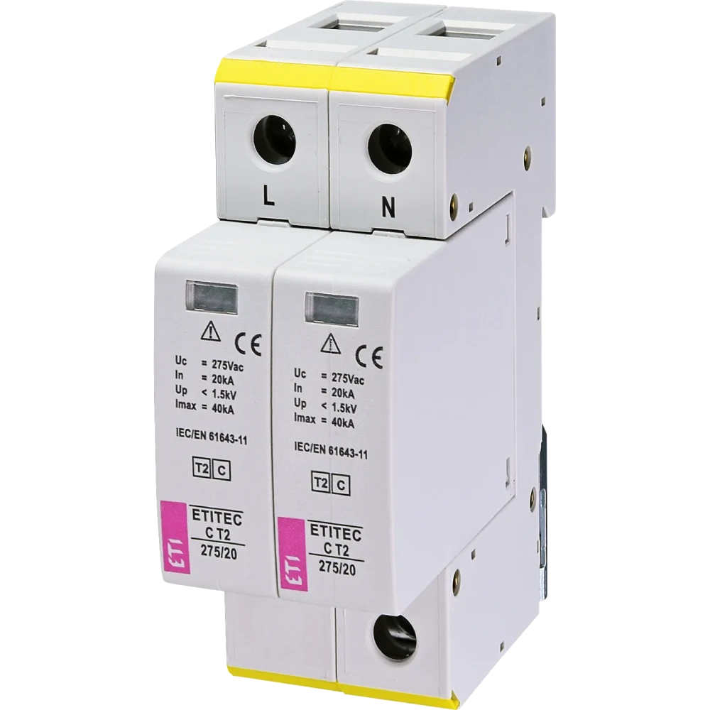 Обмежувач перенапруги ETI TEC C T2 275/20 (2+0) 2p