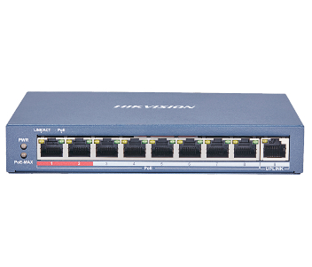 Комутатор 8 портів некерований Hikvision DS-3E0109P-E(C) POE