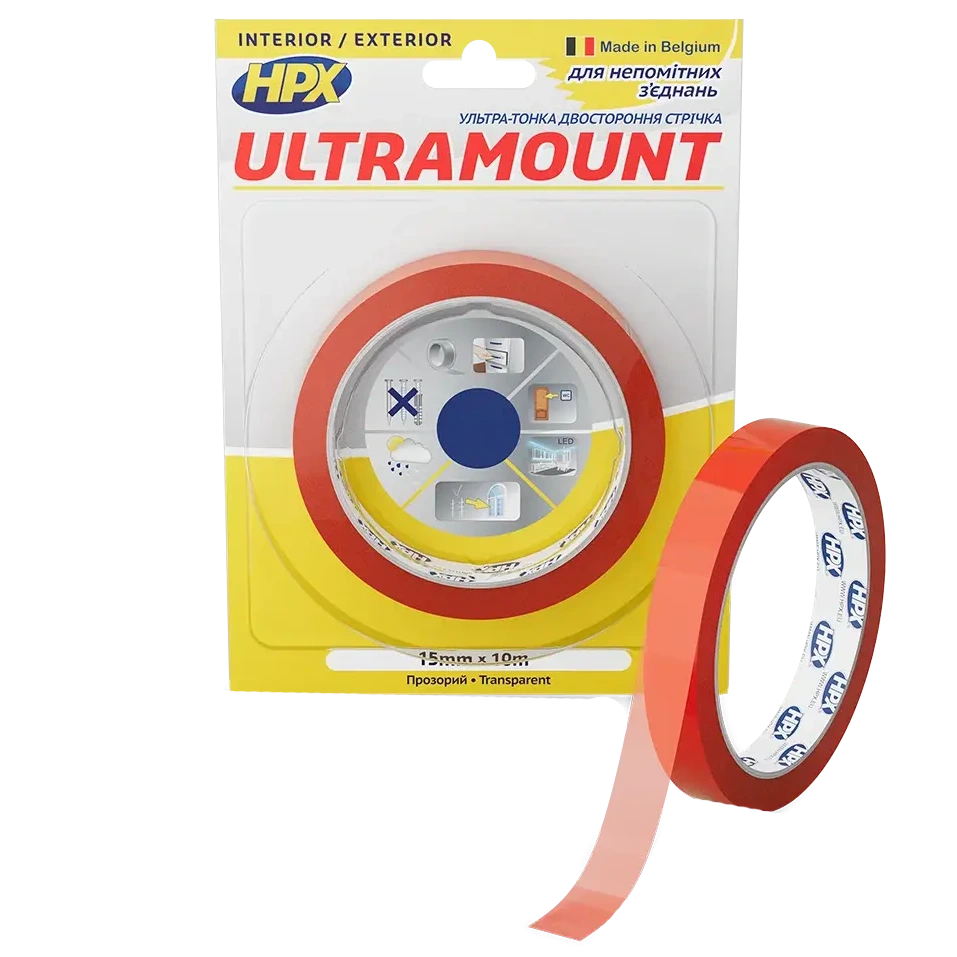Стрічка двохстороння HPX UM1510 ULTRA MOUNT 15мм х 10м