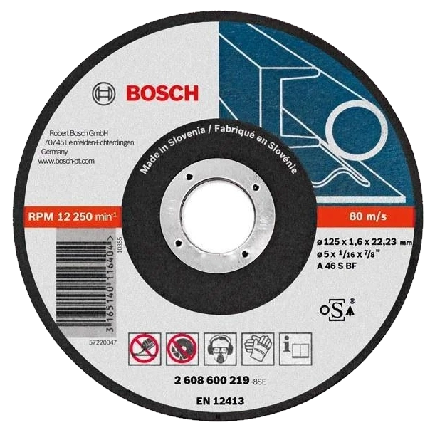 Відрізний круг для металу Bosch 125 x 1.6 мм (2608600219)