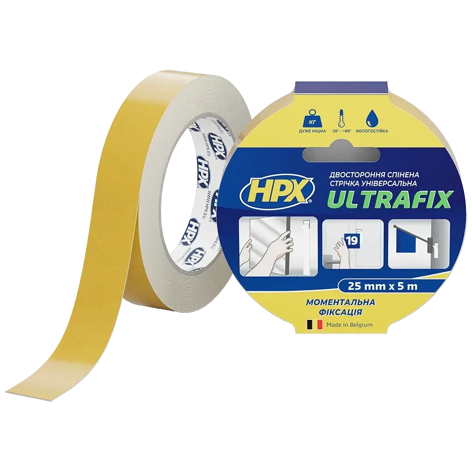 Стрічка двохстороння HPX DSU2505 ULTRAFIX 25мм х 5м