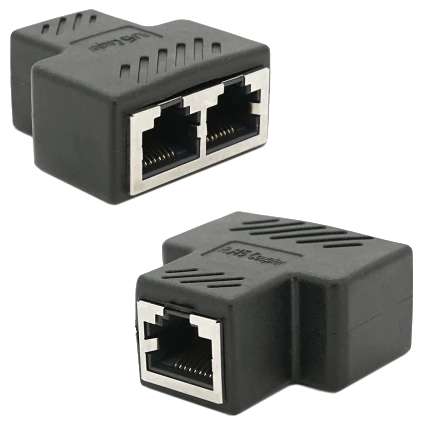 З'єднувач екранований RJ45 8P8C мама / 2x мама Q100