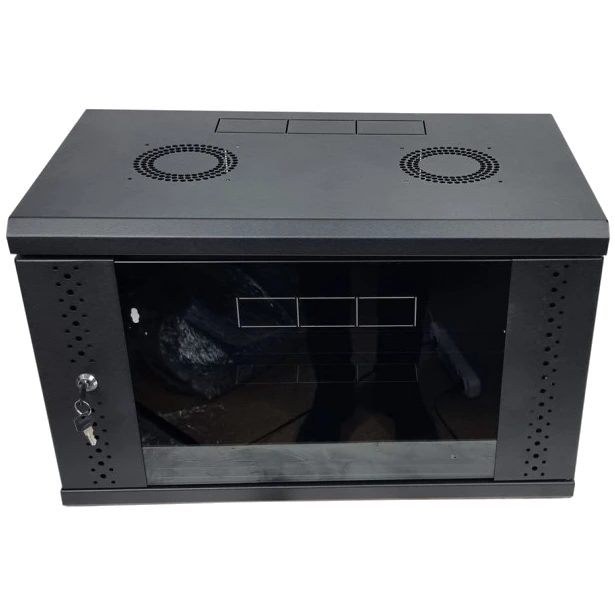 Шафа EServer 6U 600х500х370 скло, чорна