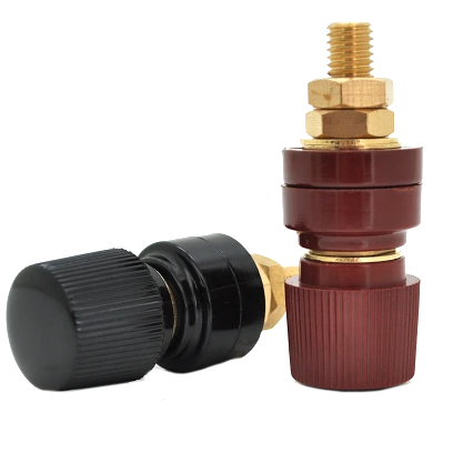 Залізна гвинтова клема 8mm чорна+червона