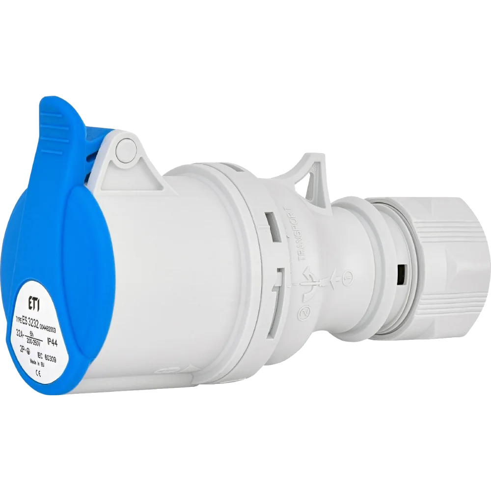 Розетка кабельна ETI ЕТІ ES-3232 IP44 32A 230V 2P+PE